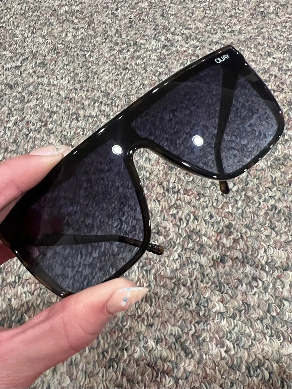 Quay Australia Tortoiseshell Rectangle Sunglasses — Brown Frames - Picture 3 of 4